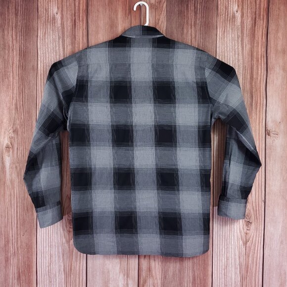 Calder Carmel Limited Edition 1/70 Mens Large Gray Black Windowpane Plaid Shirt - Picture 2 of 13